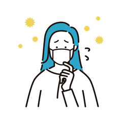 人物　ウイルス　花粉　困る　マスク