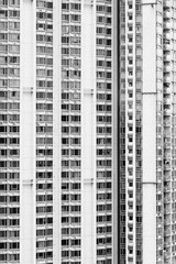 Naklejka premium Exterior of high rise residential building in Hong Kong city