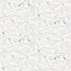 Whisper of the Waves seamless repeat ocean inspired pattern