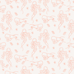 Whisper of the Waves seamless repeat ocean inspired pattern