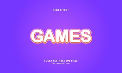 Editable text effect games title style