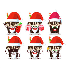 Santa Claus emoticons with birthday muffin cartoon character
