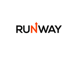 runway wordmark with letter N as zigzag arrow direction