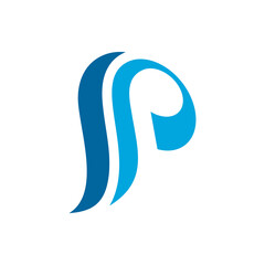 letter P stylish logo icon