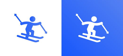 Skier icon vector illustration. Winter sport.