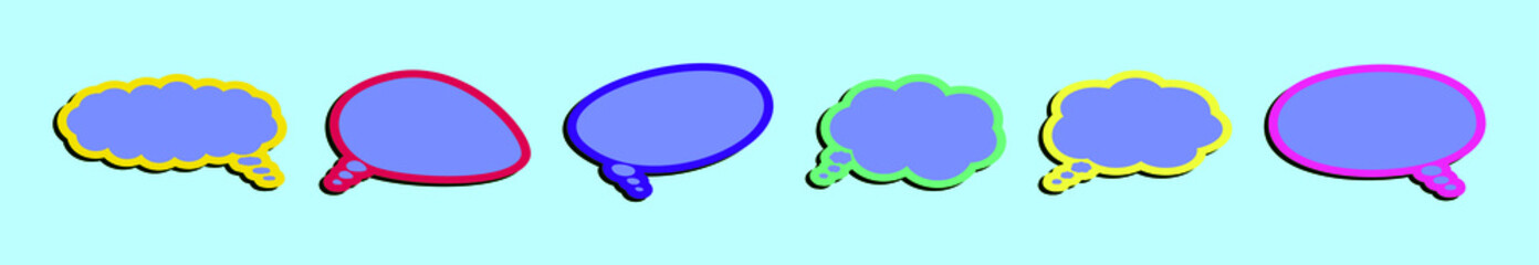 set of chat bubbles cartoon design template with various models. vector illustration isolated on background