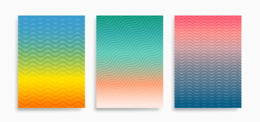 simple minimal dynamic gradient bright curve wavy lines stripes abstract pattern for background, texture, cover, banner, label, template, layout etc. sweet beautiful summer color theme. vector design.