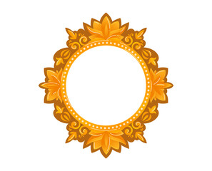 Set vintage gold frames, elegant picture decoration, luxurious, ornate look, cartoon style vector illustration, isolated on white.