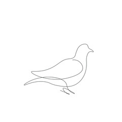 Bird silhouette line drawing vector illustration
