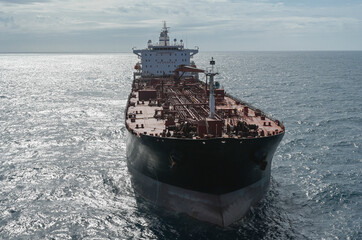 The oil tanker in the high sea