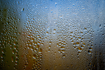 Condensation on the outside of a glass or bottle