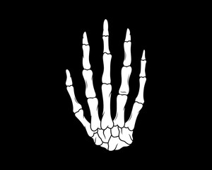 Human hand skeleton vector illustration logo