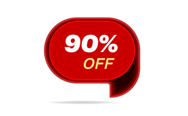 Sale of special offers. The discount price is 90. vector illustration