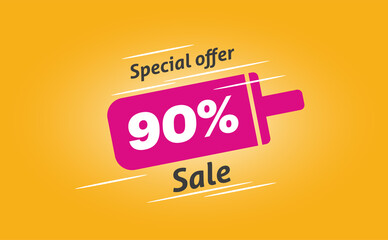 Sale of special offers. An ad with a red tag for an advertising campaign at retail on the day of purchase. vector illustration