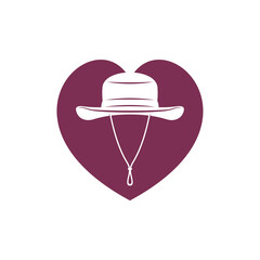 Love Hat logo design vector illustration, Creative Hat logo design concept template, symbols icons