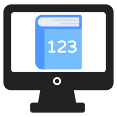 A flat design, icon of e-learning