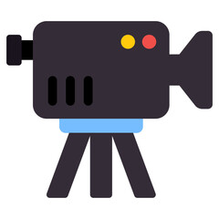 A flat design, icon of video camera