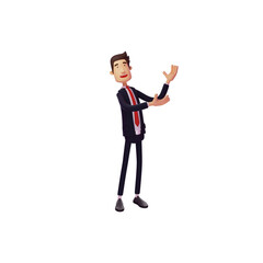 Businessman - 3D Man Cartoon with Black suits