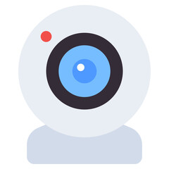 A flat design, icon of webcam