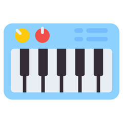A flat design, icon of piano keyboard