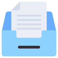 Obraz premium A flat design, icon of document drawer