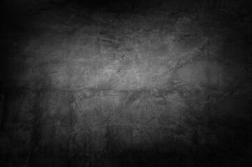 Empty old black cement wall texture backgrounds.