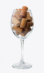 Different cork tools in a wine glass