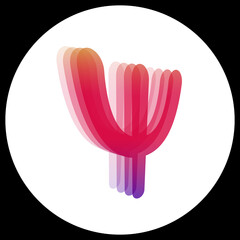 Vector logo of the psychologist. multi-layer psi symbol. Logo for a psychological website.  Multi-colored logo of a psychotherapist or psychoanalyst.