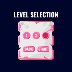 pinky paper game ui level selection interface. perfect for 2d games vector illustration