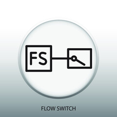 Symbol of Flow Switch Vector illustration symbol of Electrical System Control
