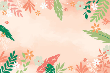 Obraz premium flower background for design. Vector design templates in simple modern style with copy space for text, flowers and leaves - wedding invitation backgrounds and frames, social media stories wallpapers.