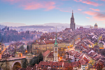 Fototapeta premium Bern city skyline, cityscape in Switzerland