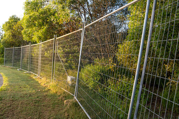 Temporary fencing installed prior to work being carried out