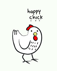 Fototapeta na wymiar Cute little chicken,hen, rooster icon,logo, symbol vector illustration.
