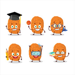 School student of chicken nugget cartoon character with various expressions