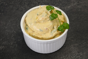 Hummus snack with olive oil
