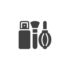 Camera cleaner kit vector icon
