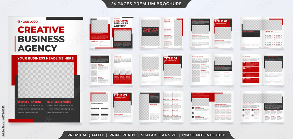 Canvas Prints business bifold brochure template design with minimalist and modern style use for business profile