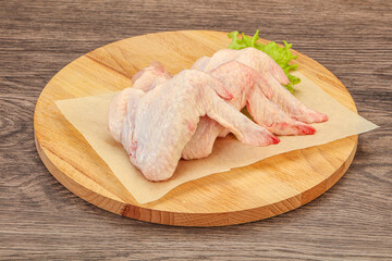 Raw chicken wings for cooking