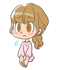 申し訳なさそうに悲しむ女の子2