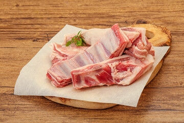 Raw lamb ribs for cooking