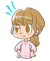 疑わしい様相でにらむ女の子2