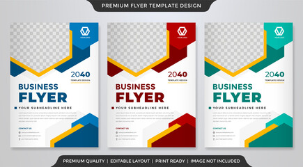 business flyer template design with modern and minimalist style 