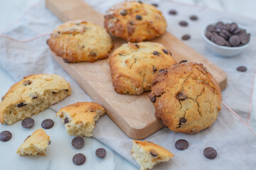 sweet home made chocolate chip scones