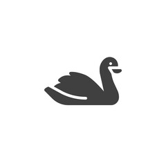 Swan bird vector icon