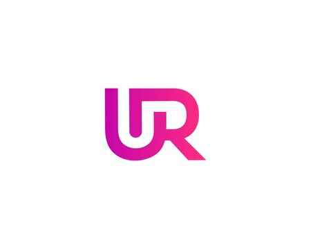 UR RU letter logo design vector template