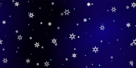 Falling Snowflakes seamless pattern flying snow