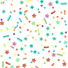 Sprinkles grainy. Seamless Pattern. Cupcake donuts