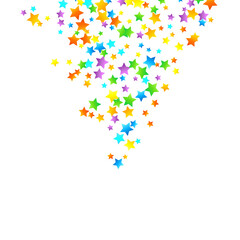Rainbow Festive Confetti. Carnival Star Falling.