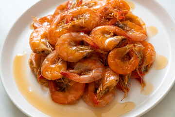 Sweet shrimps is Thai dish which cooks with fish sauce and sugar